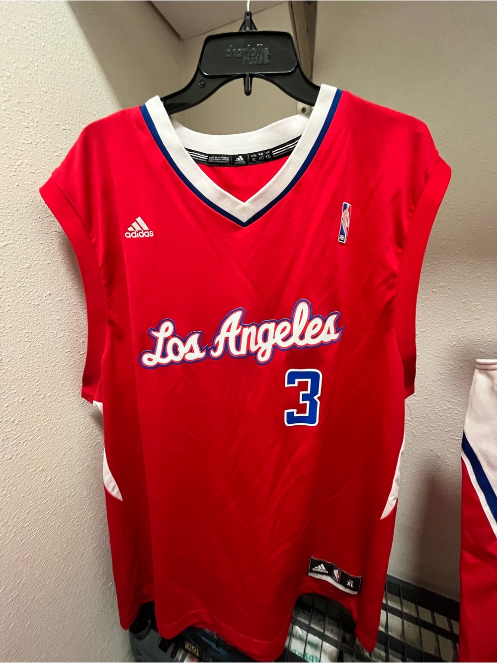 adidas Red Los Angeles Basketball Jersey #3